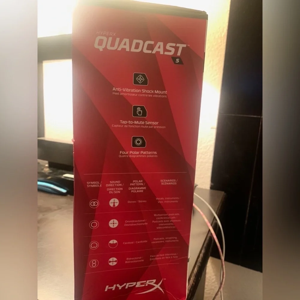 HyperX QuadCast S RGB LED USB Cardioid Microphone - Black